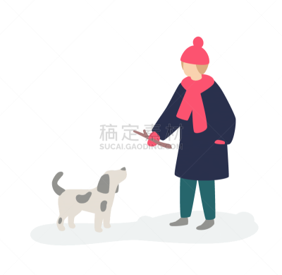 狗,女孩,青少年,进行中,可爱的,周末活动,雪,文章,公园,小的