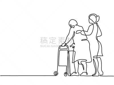 青年女人,老年女人,助行架,创造力,护士,人,图像,女人,成年的,协助