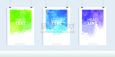 模板,矢量,水彩背景,商务,贺卡,空的,水彩画颜料,边框,活页夹