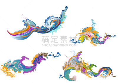 波浪,抽象,色彩鲜艳,饮料,湿,卷着的,风,环境,海浪,现代