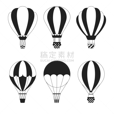可爱的,旅途,热气球,天空,计算机图标,矢量,轻航空机,运输,旅行,布置