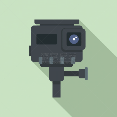 hd action camera icon flat style