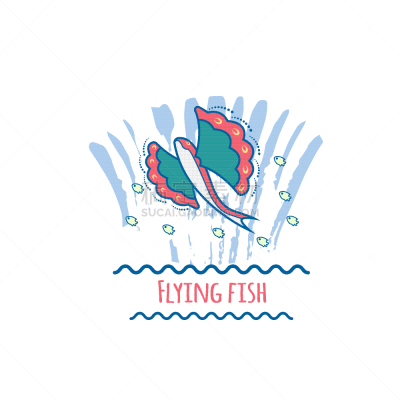 飞鱼,分离着色,蔬菜,白色背景,海产,传单,野生动物,膳食,海洋,飞