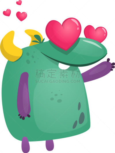 怪物,酷,爱的,卡通,可爱的,浪漫,基因突变,动物,问候,爱