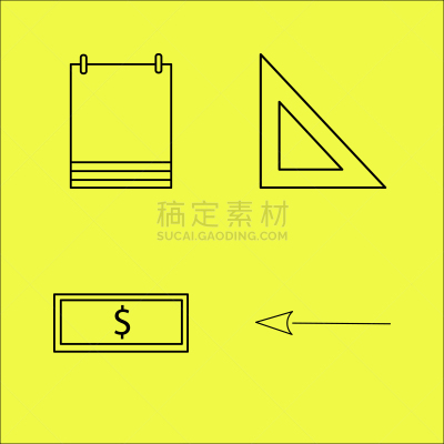 直的,图标集,矢量,三角板,图像,标志,笔记本,石洞壁画