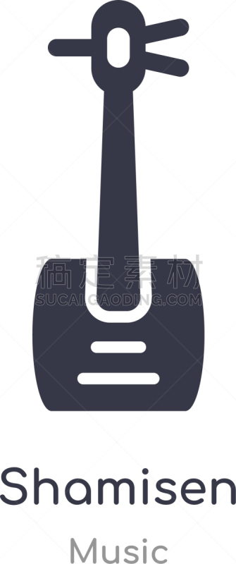 分离着色,轮廓,音乐,三味线,线条,图标,传统,直的,现代,锡塔尔琴