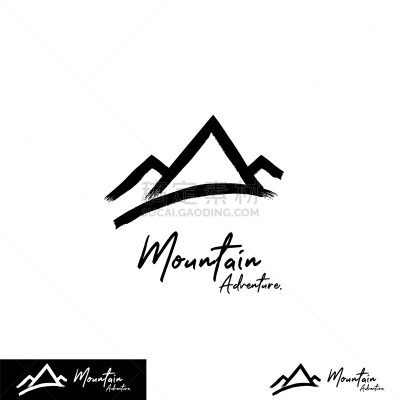 mountain adventure outdoor logo abstract dry ink