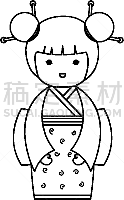 可爱的,小的,日本,亚洲,传统,和服,东京,图像,装饰