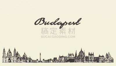 匈牙利,草图,布达佩斯,城市天际线,城市,商务,铅笔,艺术品,绘制,复古