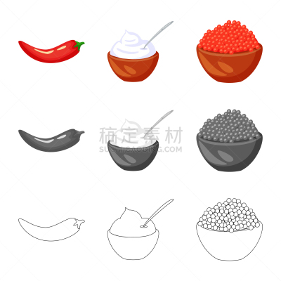分离着色,商品,图标集,一个物体,白色,红色,热,传统,尝,收集
