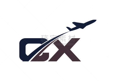 initial letter c and x with aviation logo design