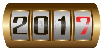 2017年,概念,新年前夕,黄色,倒计时,开端,图像,矢量,庆祝,改变