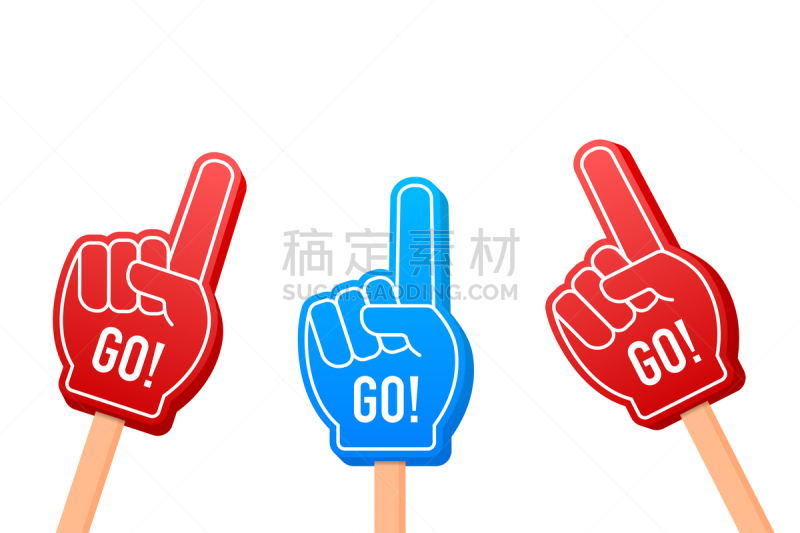 绘画插图,泡沫材料,扇子,拳击手套,手,卡通,彩色图片,举起手,股票,出发