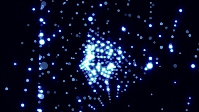 背景中有闪闪发光的粒子