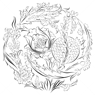高雅,土耳其人,绘画插图,数码图形,东方人,圆形,式样,华丽的,自然美,花