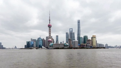 延时摄影上海天际线/中国上海