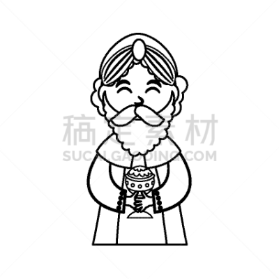 男人,智慧,动画片,三个人,Balthazaar,儿童,白色,黑色,黄金