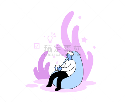 杯,椅子,矢量,绘画插图,男人,公寓,分离着色,白色背景,手,坐