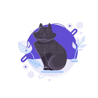 卡通,矢量,绘画插图,猫,宠物,氦,黑色,欣喜若狂,分离着色,行星