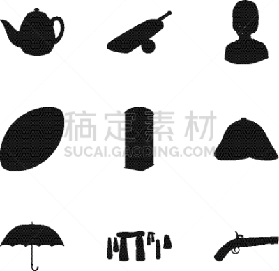 英格兰,巨大的,非都市风光,黑色,舞台,计算机图标,分离着色,红色,图像,收集