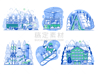 滑雪场,冬天,计算机图标,旅游目的地,动作,巴士,班车,运动,背景分离,雪山