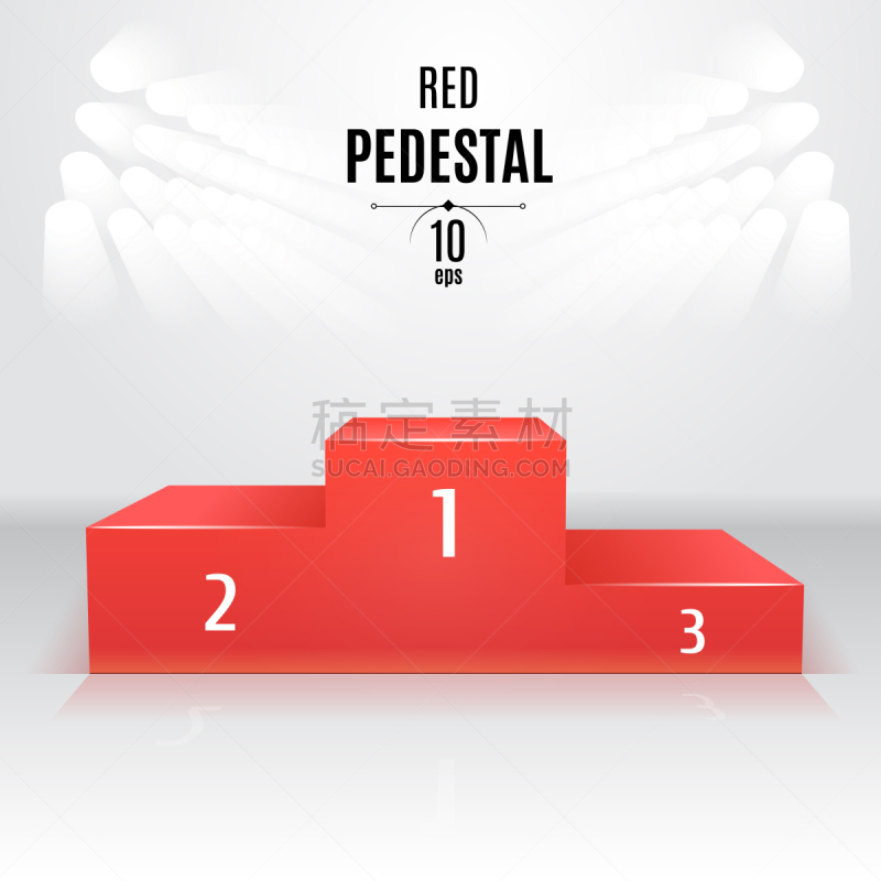 red 3d-pedestal template exhibition place