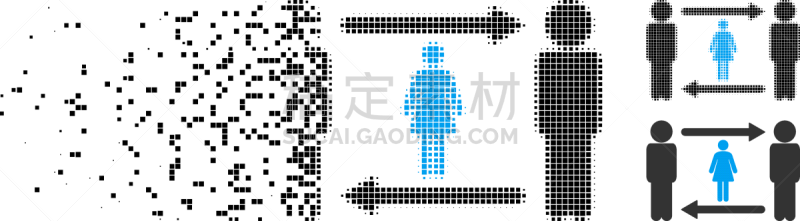 女孩,像素化,计算机图标,家庭,骨折,点染,交换,摇摆,沟通,相伴