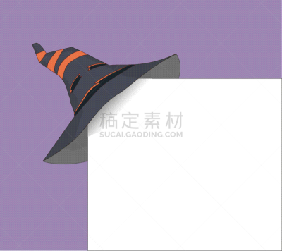 角度,贺卡,巫婆帽,节日,分离着色,可爱的,白色,请柬,十月,黄金