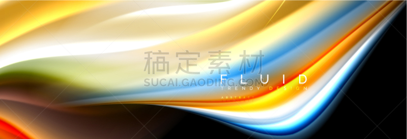 明亮,液体,多色的,线条,黑色背景,蠢人,形状,几何形状,三维图形,弯曲