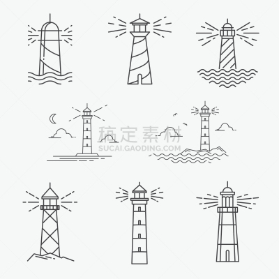 灯塔楼,计算机图标,船,照明设备,海港,现代,著名景点,品牌名称,海岸线,波浪