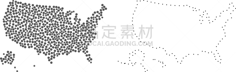 斑点,美国,地形图,轮廓,自然地理,阿拉斯加,国内著名景点,几何形状,概念,矢量