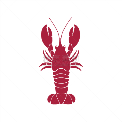 品牌名称,龙虾,绘画插图,扁平化设计,矢量,分离着色,白色背景,动物手,准备,绘制