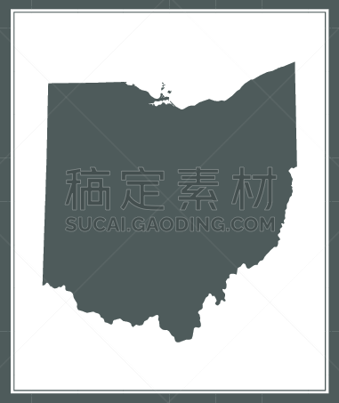 俄亥俄州,轮廓,矢量,美国州,哥伦布,打印单据,边框,帕尔马,复古风格,肮脏的