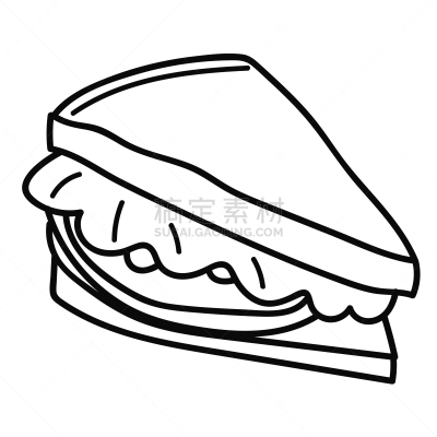三明治,绘画插图,卡通,乱画,矢量,白色背景,直的,分离着色,菜单,清新