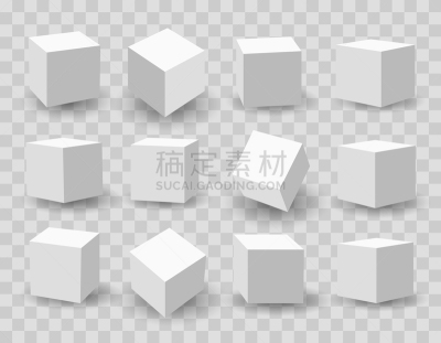 白色,立方体,三维图形,分离着色,几何形状,概念,矢量,几何学,商品,收集