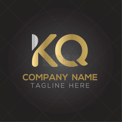initial alphabet kq logo design template abstract