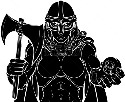 勇士,凯尔特风格,侍从,女人,玩家,维京人,特洛伊木马,部分,运动,斧