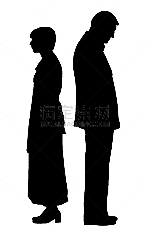 悲哀,伴侣,关系紧张,男人,不高兴的,背靠背,剪影,争论,爱