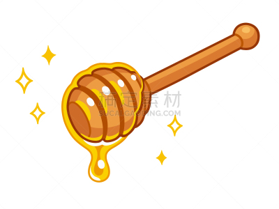 卡通,蜂蜜汲取器,可爱的,纯净,清新,一个物体,背景分离,食品,简单,糖浆