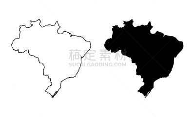 巴西,轮廓,国内著名景点,大洲,中心,联邦大楼,数码图形