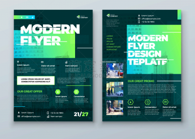 flyer design green modern flyer background design