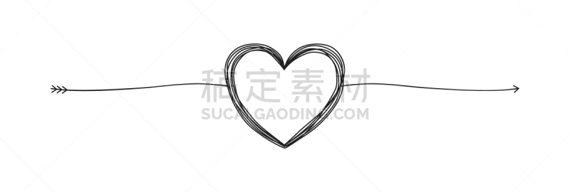 绘画插图,潦草,箭头符号,缠结的,矢量,手,心型,形状,圆形,分割