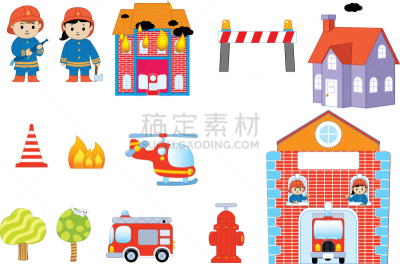 性格,消防员,职业,舞台,红色,安全的,汽车,斧