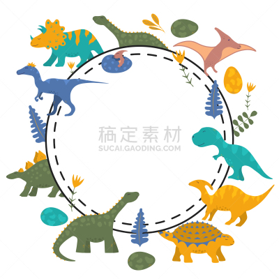儿童,男孩,多色的,式样,花纹,可爱的,幽默,矢量,边框,恐龙