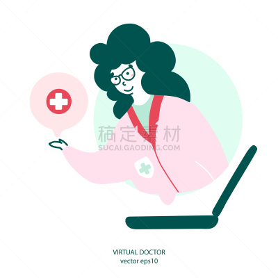 健康保健,网络空间,绘画插图,平坦的,矢量,电子邮件,专业人员,听诊器,背景分离