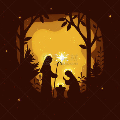 家庭,绘画插图,耶稣降生,艺术,灵性,纸,传统,母亲,童话故事
