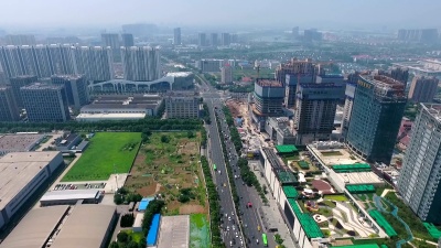 建筑和南京市的鸟瞰，中国