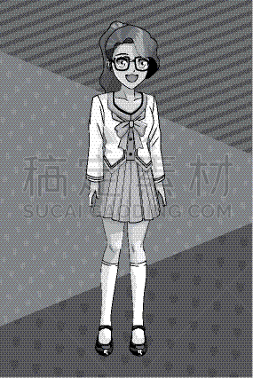 日本漫画风格,女孩,分离着色,可爱的,愉悦,图像,青少年,美,女人,自然美