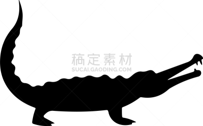 凯门鳄属,计算机图标,野生动物,动物,湖,两栖纲,爬行纲,夜晚,绘制,剪影