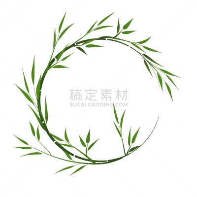 圆形,边框,竹,自然,热带气候,图像,枝,嫩枝,叶子,无人
